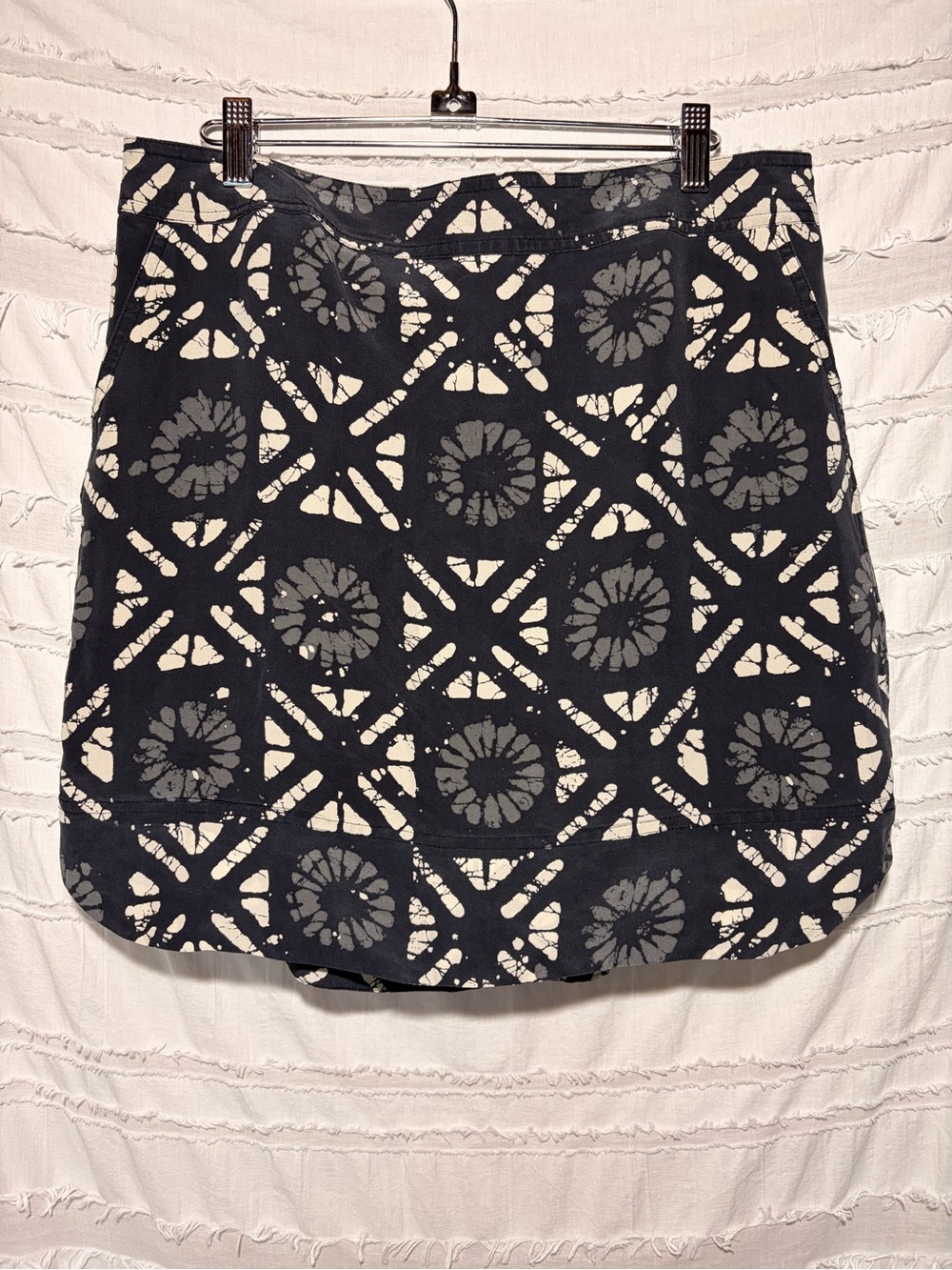 Madewell batik grid print silk skirt